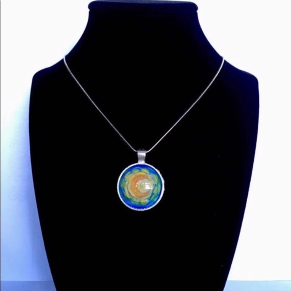 Starry Night Moon Pendant Necklace